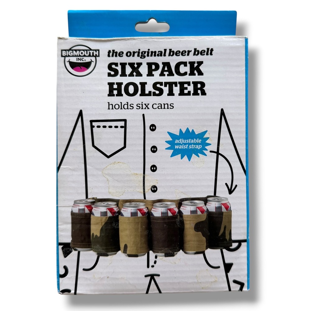 BigMouth Inc Original Six Pack Holster Beer Belt Camo Adjustable Fits Up to 48in